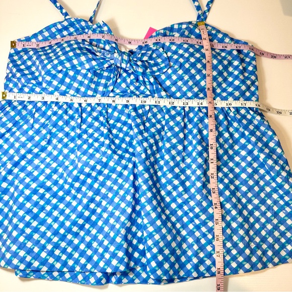 Lilly Pulitzer Mitzi Cotton Cami Boca Blue Double Checking - Picture 11 of 11